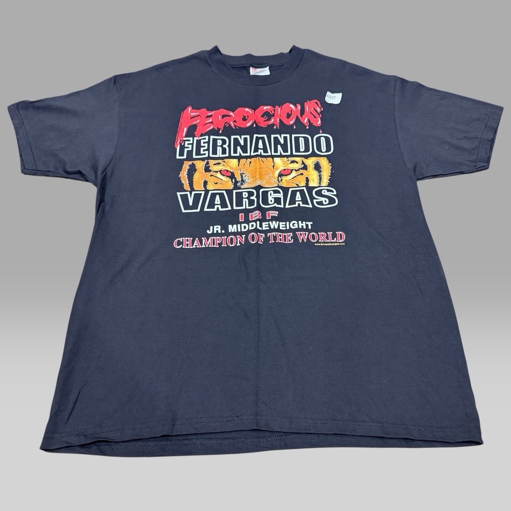 Vintage Fernando Vargas Ferocious Squad Boxing T Shirt IBF Champion Hanes XL NWT